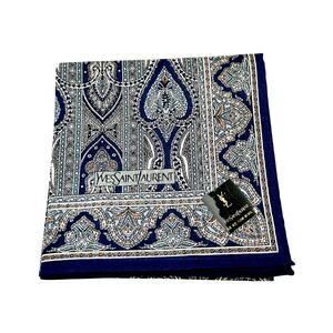 Yves Saint Laurent Vintage Handkerchief / Pocket Square / Small Scarf 19"
